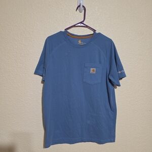 Carhartt Force T-shirt Men's  Blue Pocket Relaxed Fit Workwear Size Medium